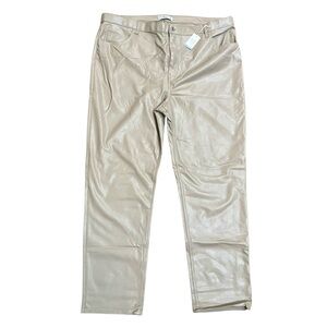 NEW Abercrombie & Fitch The 90's Straight Ultra High Faux Leather Pants Size 36